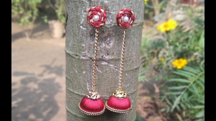 DIY new design Silk thread earrings jhumka making handmade jewellery making earrings making