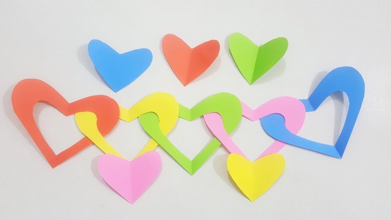 DIY Paper Craft - Paper Heart Design Valentine's Day and Room Decor Ideas.