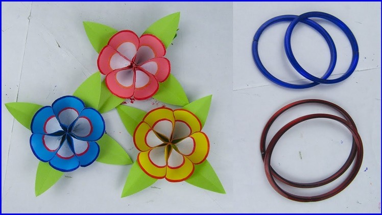 DIY Paper Flower, Very Easy Flower Making from Bangles, Flower Making