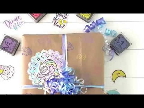 DIY Wrapping Paper using Mommy Lhey Stamps by MLGirl Amanda