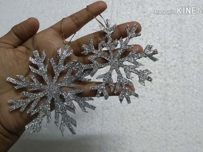 Easy snowflakes hangings (DIY) for Christmas tree decorations