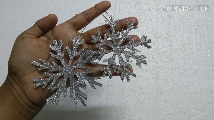 Easy snowflakes hangings (DIY) for Christmas tree decorations