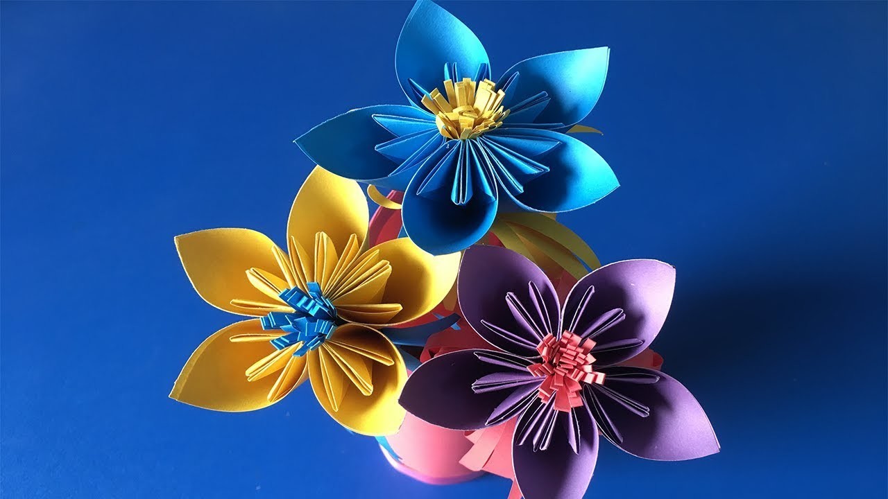 How to make a Kusudama Paper Flower, Very Easy and Simple Paper Crafts