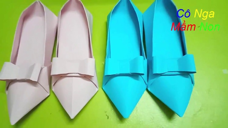 How to make a paper shoe - DIY - Hướng dẫn gấp giấy đôi giầy sành điệu