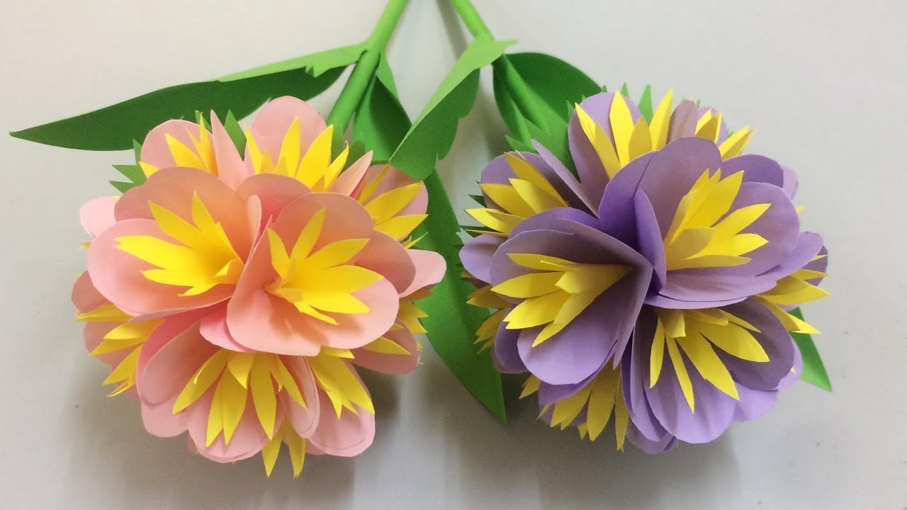 How to Make Beautiful Flower with Paper - Making Paper Flowers Step by ...