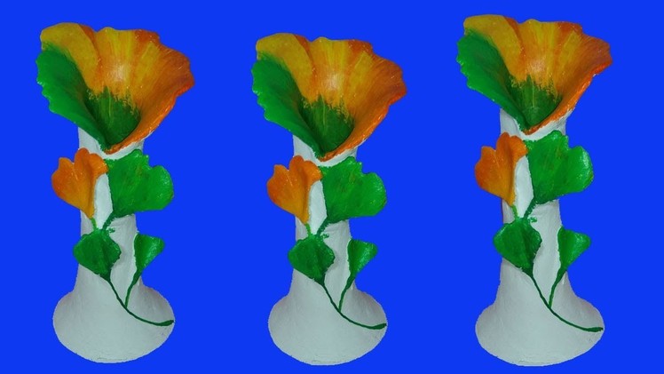 How to make flower vase ||flower vase with paper||new style vase||dustu pakhe