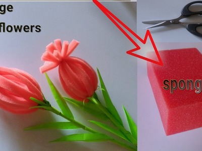 How to make flower with sponge | sponge sheet craft | sponge craft idea