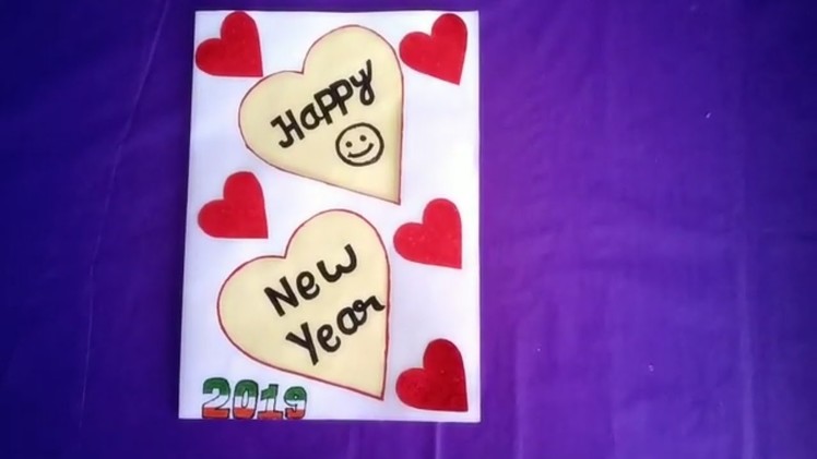 How to Make Happy New Year Greeting Card 2019 Easily | Happy New Year card | Greeting Card 2019