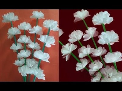 How to make tissue paper flower stick - DIY flower stick