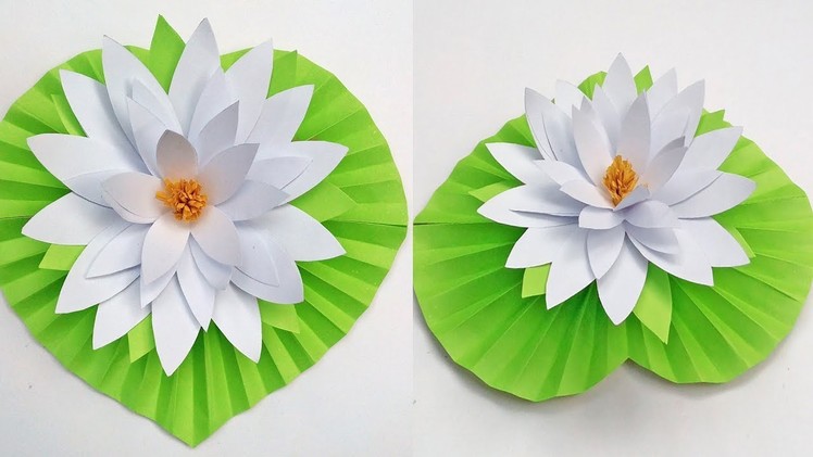 How to make water lily flower with paper  |  DIY paper Water Lily