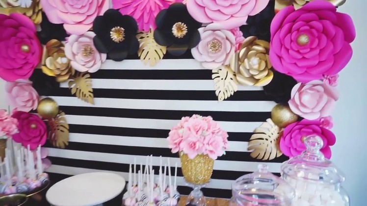 Kate Spade Paper Flower Backdrop and Sweet Table Package