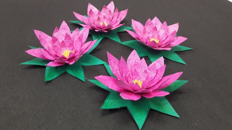 Lotus made of hand-made paper for school competition and festival and decoratation