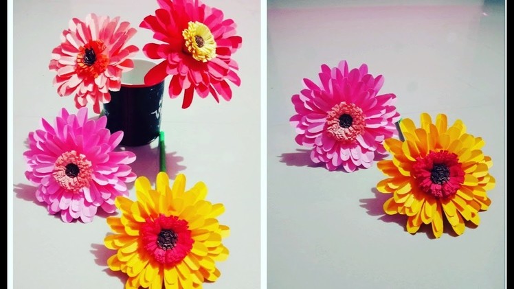 Paper sunflower. easy diy. adorable paper flowers. 
