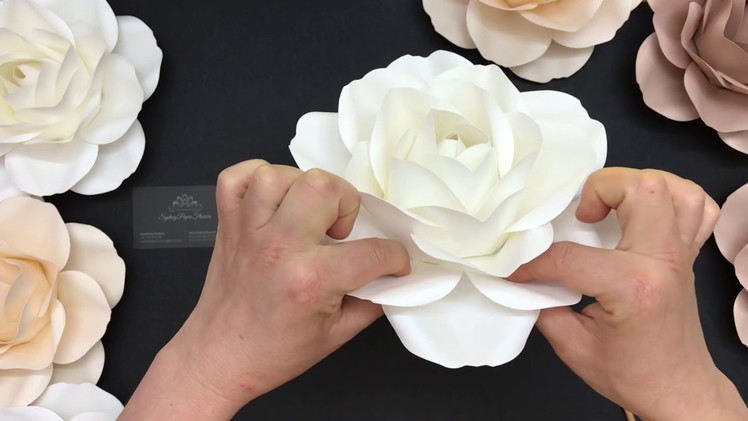Small rose paper flowers video tutorial with one piece template. How to make a rose paper flower
