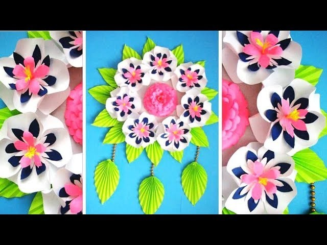 Wall Decoration Ideas | Beautiful Wall Hanging Making at Home | Paper Flower Wall Hanging j7