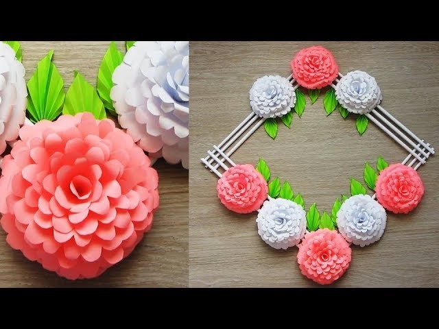 Wall Decoration Ideas | Beautiful Wall Hanging Making at Home | Paper Flower Wall Hanging р6