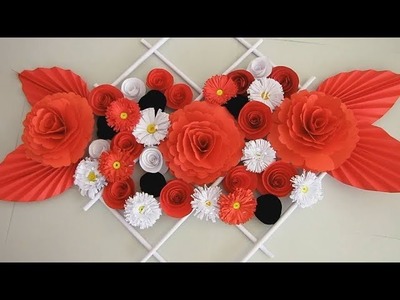 Wall Decoration Ideas | Beautiful Wall Hanging Making at Home | Paper Flower Wall Hanging м6