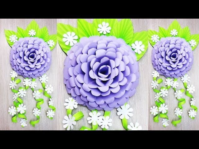 Wall Decoration Ideas | Beautiful Wall Hanging Making at Home | Paper Flower Wall Hanging р8