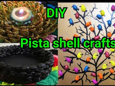 3 easy pista shell crafts|DIY crafts|3 ways to Reuse&Recycle pista shells|Asvi be creative