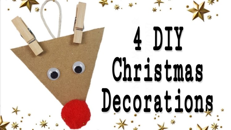 4 DIY CHRISTMAS Decorations - Super EASY HowToMake