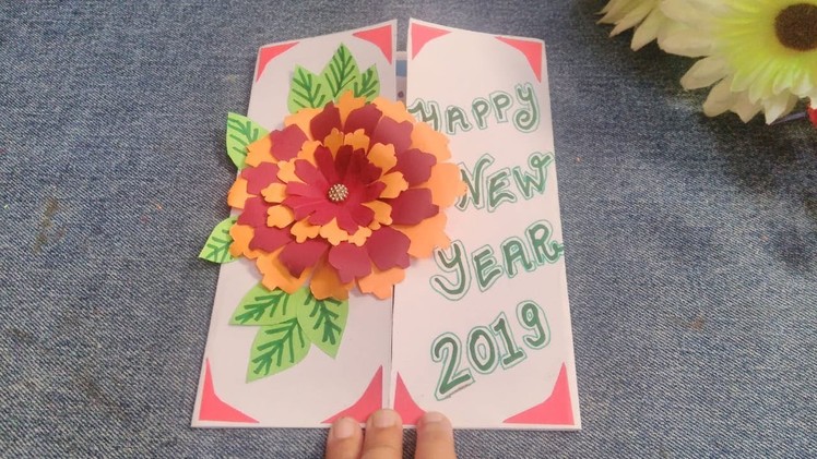 Beautiful Handmade Card I Happy New Year 2019 I DIY Greeting Card New Year 2019
