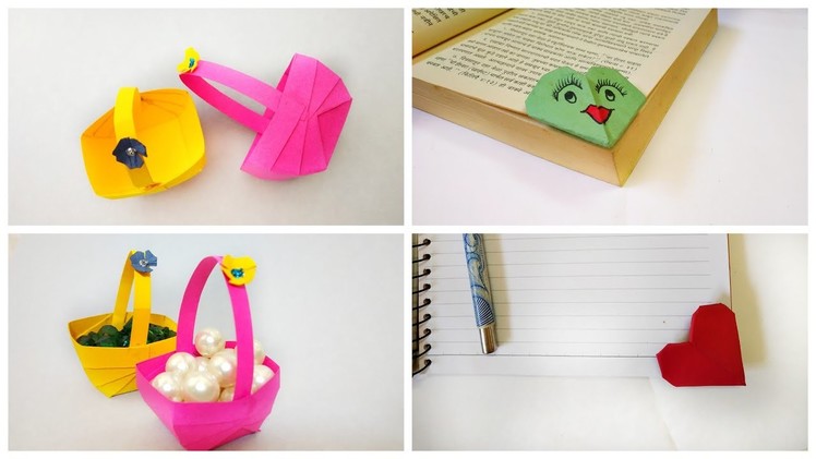 Cute DIY |Easy mini basket and Cute Heart shape Bookmark |Cute paperCraft by Kalakar Supriya