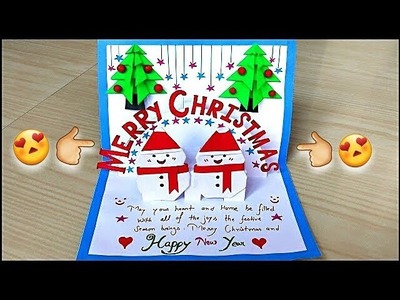DIY 3d christmas pop up card. christmas greeting cards 2018. handmade christmas greeting cards