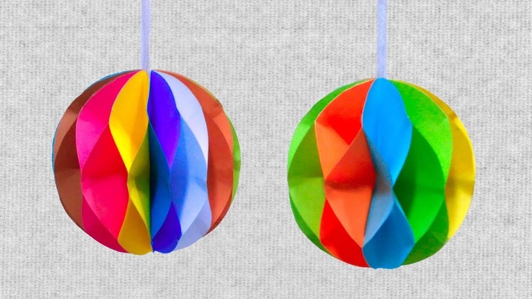 DIY Christmas Decorations Paper Ball - Colored Hanging Paper Ball Making with paper
