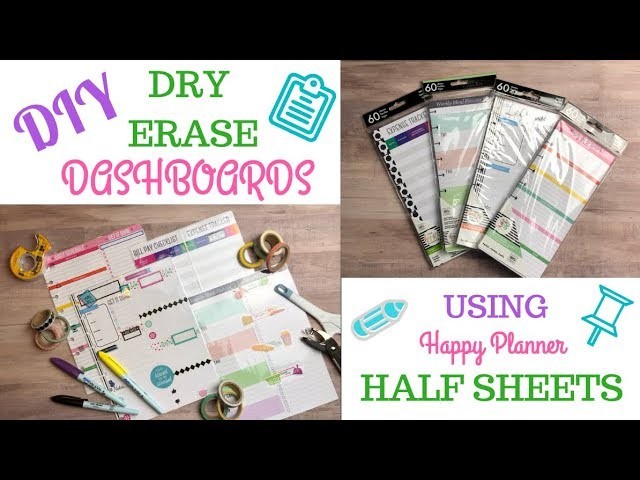 DIY | Dry Erase Dashboards | Happy Planner Half Sheets