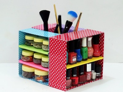 DIY Multipurpose Makeup Box Organiser from Waste Cardboard Boxes| Best Out of Waste | StylEnrich