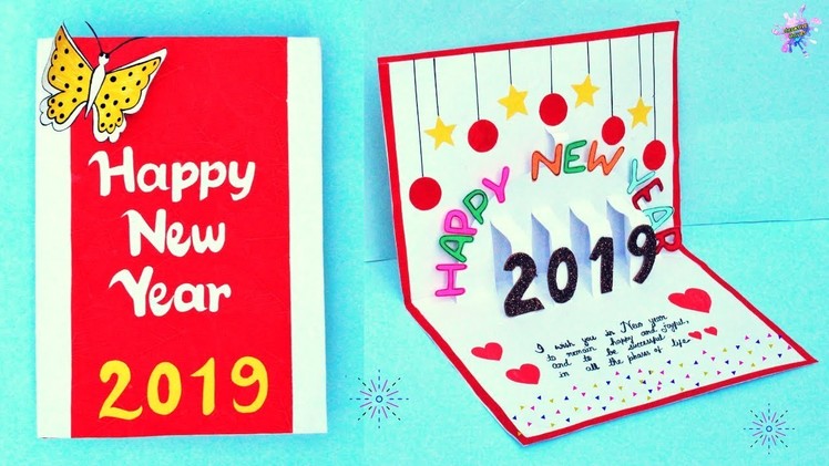 DIY New Year Pop Up Greeting Card.How to make Greeting Card for New Year 2019
