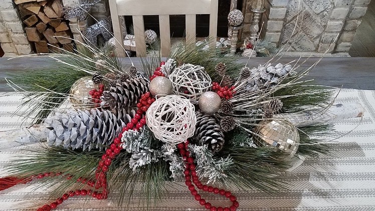 DIY Rustic Glam Christmas Centerpiece Plus Giveaway