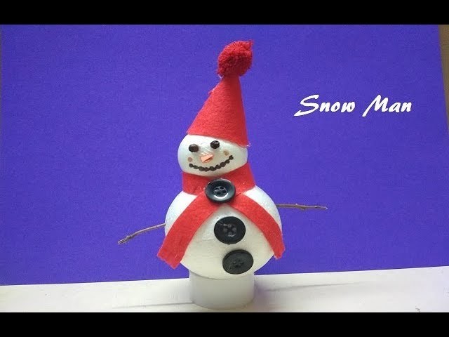 DIY Snowman.Snowman Making form Thermocol Ball.Snowman Making Idea for Kids.Snowman Craft for Kids