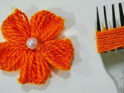 DIY Wool Flower Making. Easy Beautiful Flower Out Of Wool
