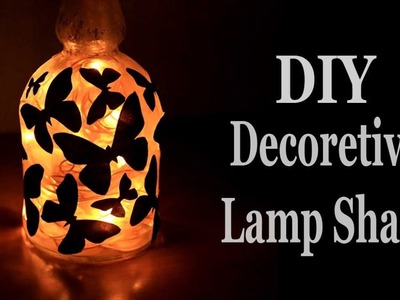 Easy Glass Bottle Crafts For Home Decoration | DIY Night Lamp Shade For Teenage Girls