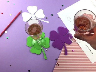 Four leaf clover coaster diy crafts for kids Basteln für Kindern PepMelon