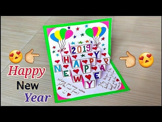 New year pop up greeting cards. diy new year pop up cards. handmade pop up card for new year