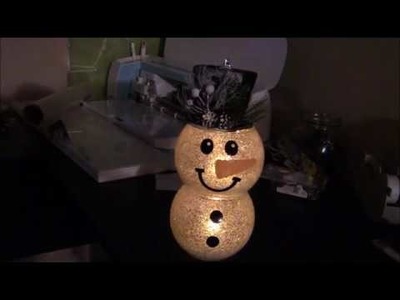 Cricut - dollar store snowman Craftmas easy DIY glitter polycrylic
