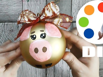 DIY, Christmas ball "Piggy",❄Christmas decoration idea❄