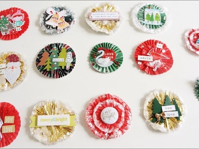 DIY Christmas Rosettes Edged with Snow Made with Cupcake Wrappers