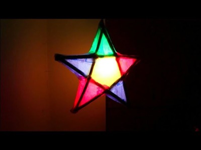 DIY | How To Make Christmas star Bulb inside | Christmas Decoration glowing Star