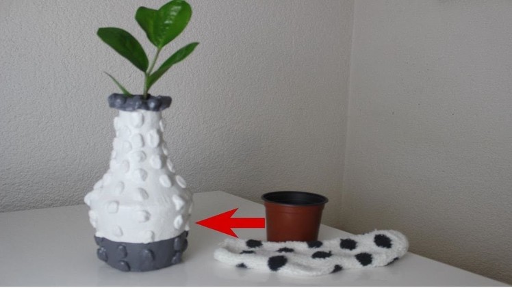 DIY Vase aus einer Socke und einem Blumentopf.Deko.Decoration.DIY vase from a sock and a flower pot