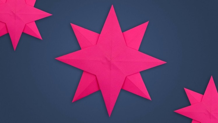 Easy Six Pointed Hanging Paper Star for Christmas Tree Decoration