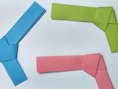 How to make a paper gun without tape or scissors or glue - Origami for kids