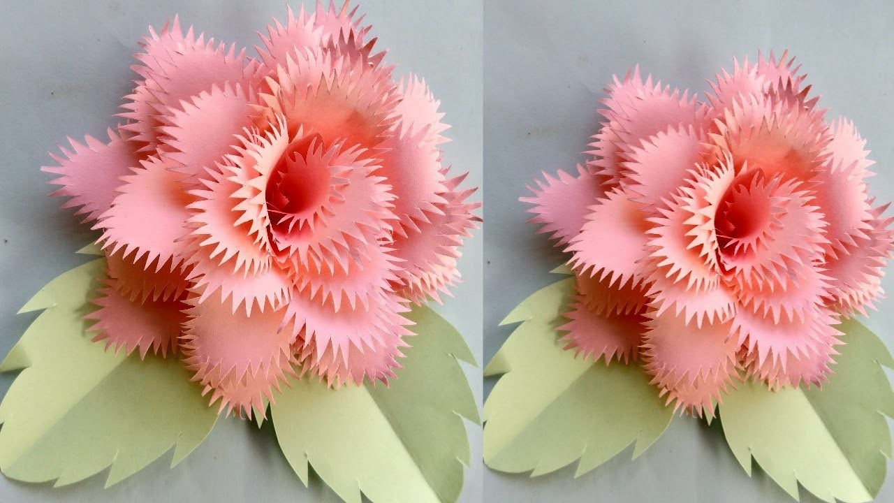 Make a paper art - paper crafts and Rose paper flowers