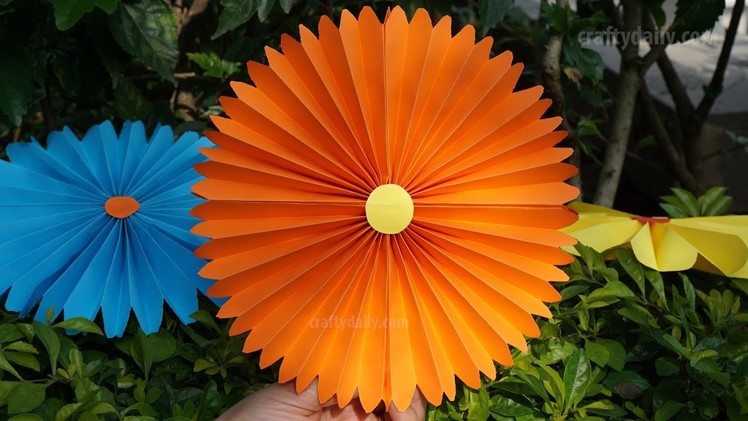Paper Fan Flowers | Paper Pinwheels Rosette Backdrop for Decoration