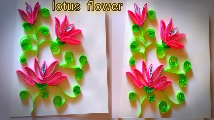 Paper quilling lotus flower || paper quilling art lotus || paper lotus flower making easy