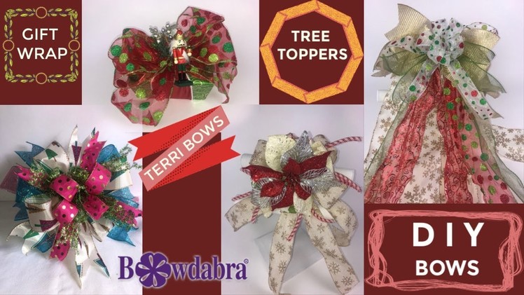 Super Simple DIY Terri Bows, Tree Topper Bows and Gift Wrap