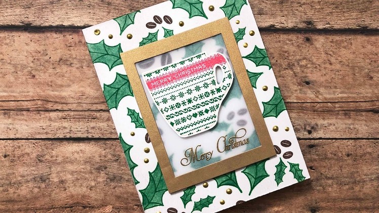 A Coffee Christmas Card with Joy Clair Stamps