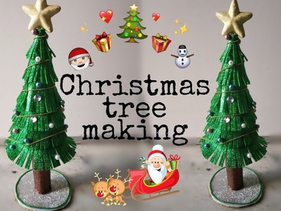 Christmas Tree Making.Christmas Tree from Glitter Foam Sheet.Christmas Tree Decoration for Kids